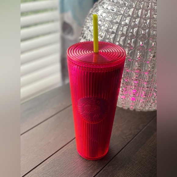 Starbucks Pink Ribbed Iridescent Bling Venti Tumbler 2023 Summ… - Picture 5 of 8